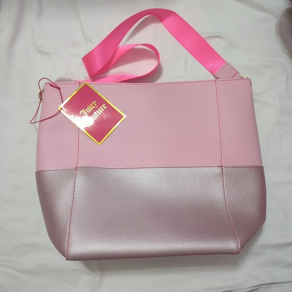 NWT Juicy Couture Medium Sized Pink Tote Bag with Shoulder Strap